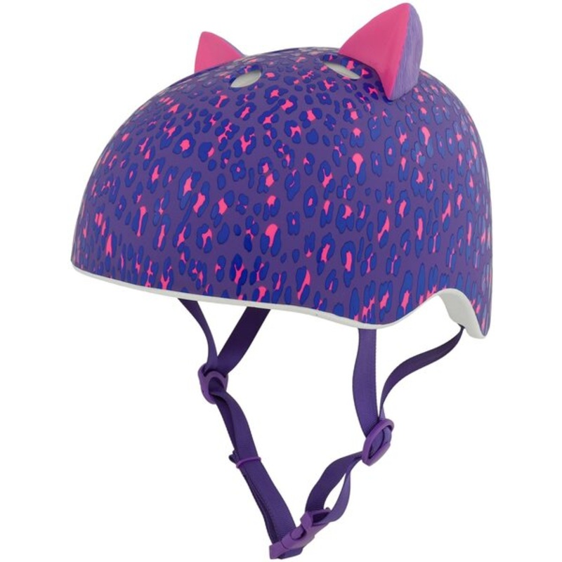 Krash Leopard Kitty Purple Fit System Youth Bike Helmet