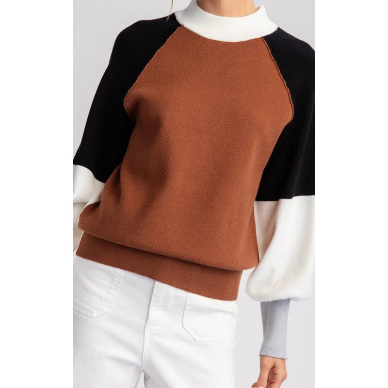 Prana Cozy Up Mock Neck W|Terracotta Block|XS|S|M|L|XL