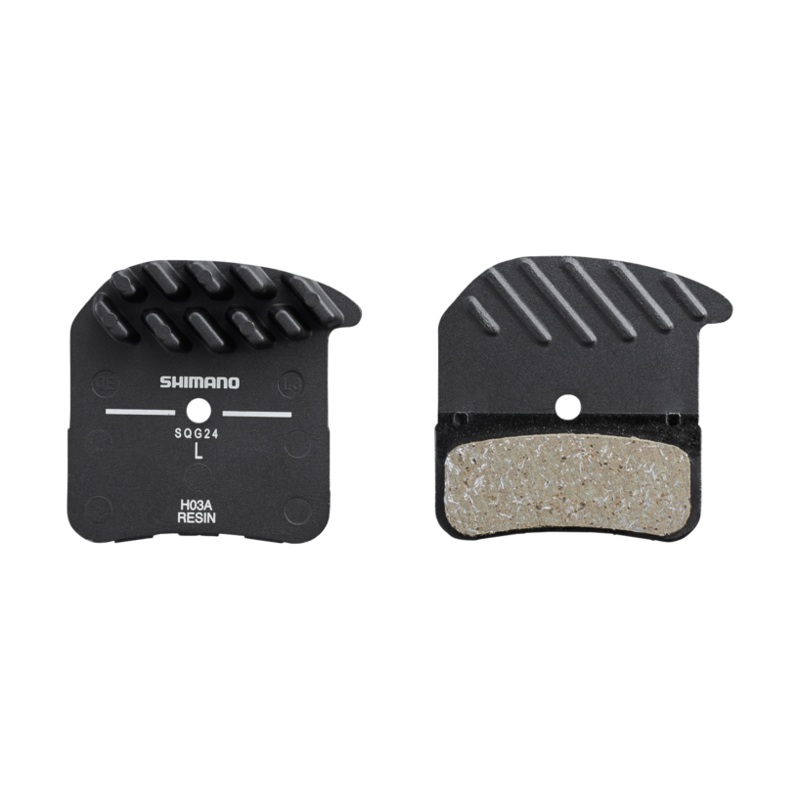 Shimano H03A-RF Disc Brake Pad and Spring - Resin Compound Finned Alloy Back Plate One Pair