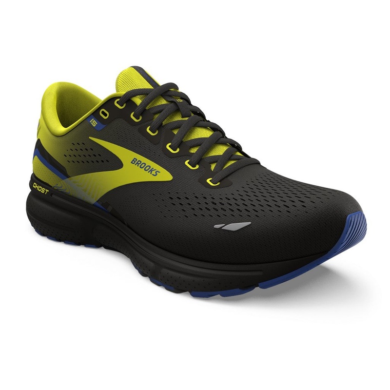 Brooks Ghost 15 Men's|Black/Nightlife/Blue|9|9.5|10.5|11|11.5|12|12.5|Medium(D)