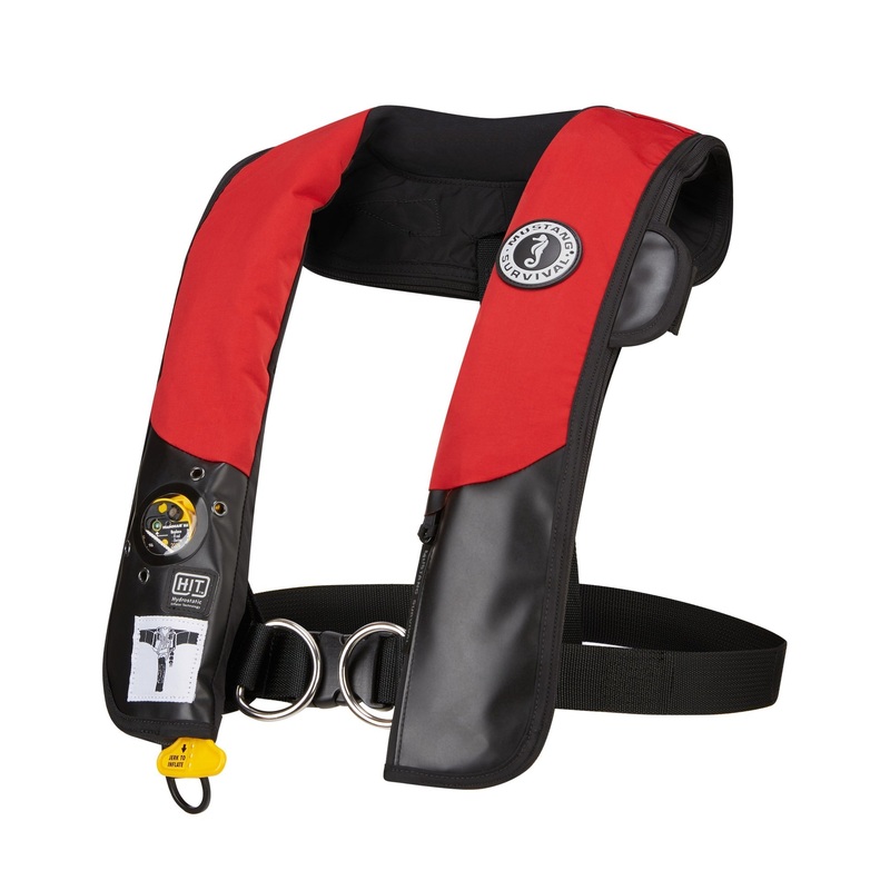 Mustang HIT Hydrostatic Inflatable PFD W/Sailing Harness - Red/Black - Automatic/Manual