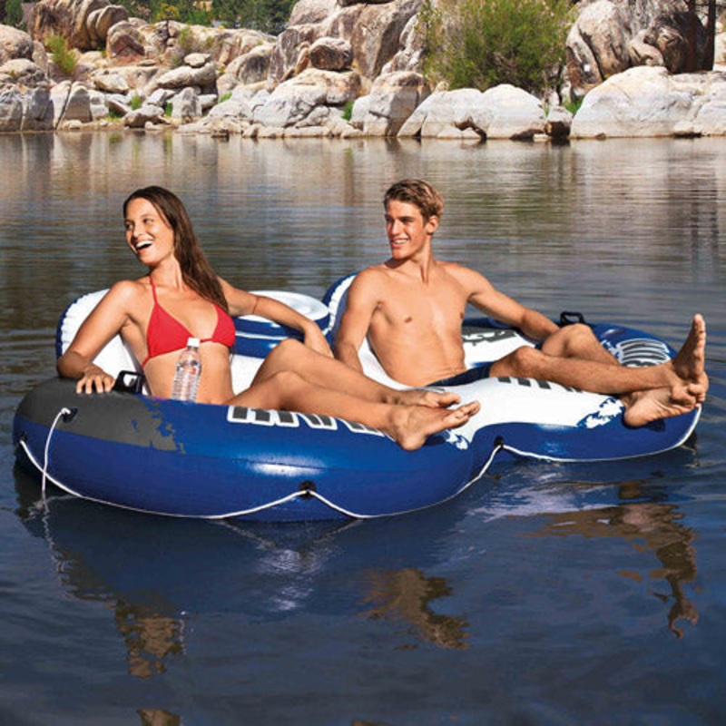 Intex Inflatable River Run II Double Seater Lounge Pool Float