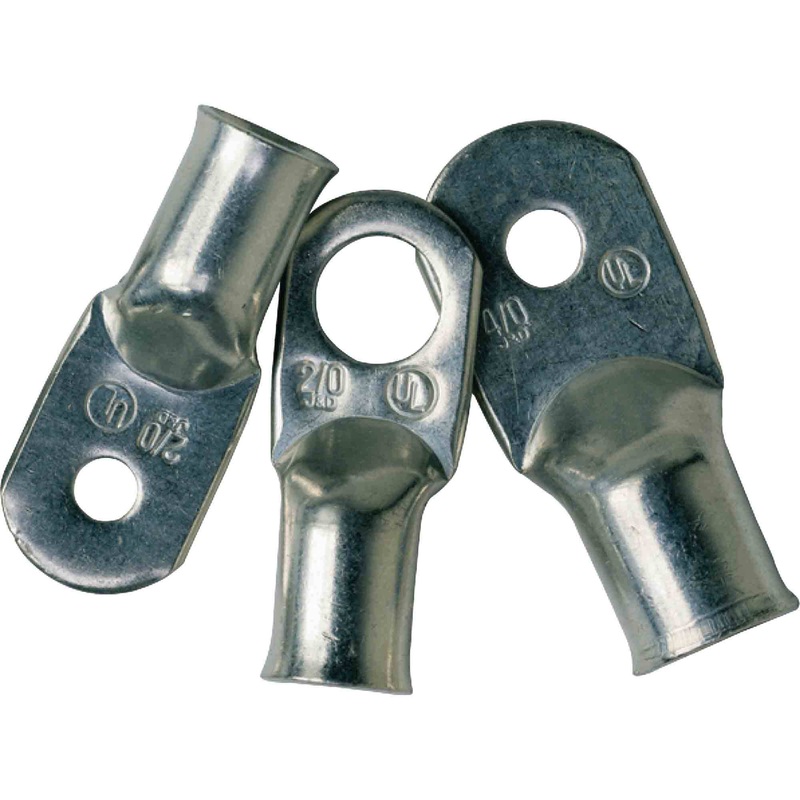 252256  Heavy Duty Lugs - 4 Gauge Wire - 3-8 Post - 2-Pack