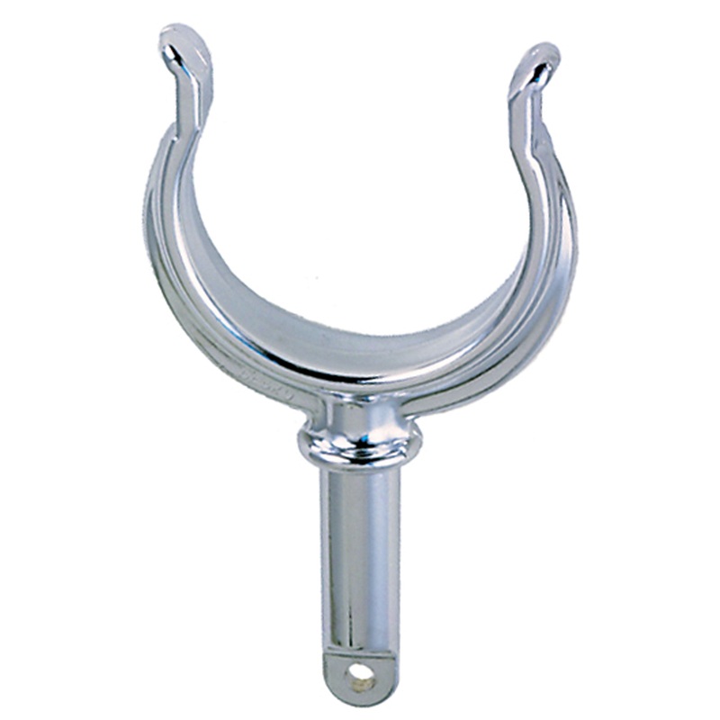 Perko 1262DP0CHR Chrome-Plated Ribbed Type Rowlock Horn - 1/2  OD Shank X 1-3/4  Shank Length X 1-3/4  Between Horns