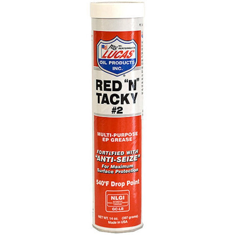 Lucas Oil 10005 Red  N  Tacky Grease - 14 Oz. - Height 9.31  Width 2.2  Length 2.2