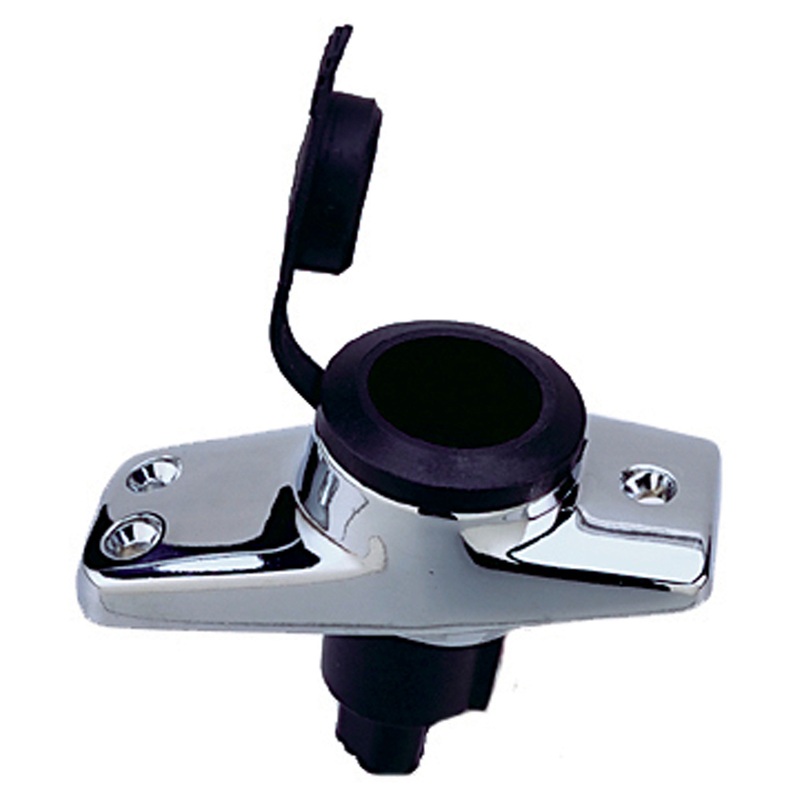 Perko Chrome-Plated 2-Pin Plug-in Light Base with 16 Rake - 3-3/4 in. X 1-5/8 in. Base