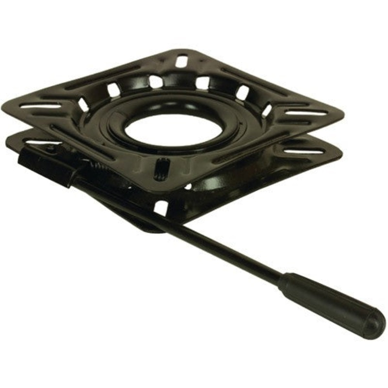 Springfield Locking 12-Way Seat Swivel - 6.75 in. Square with 0 Tilt Black E-Coat