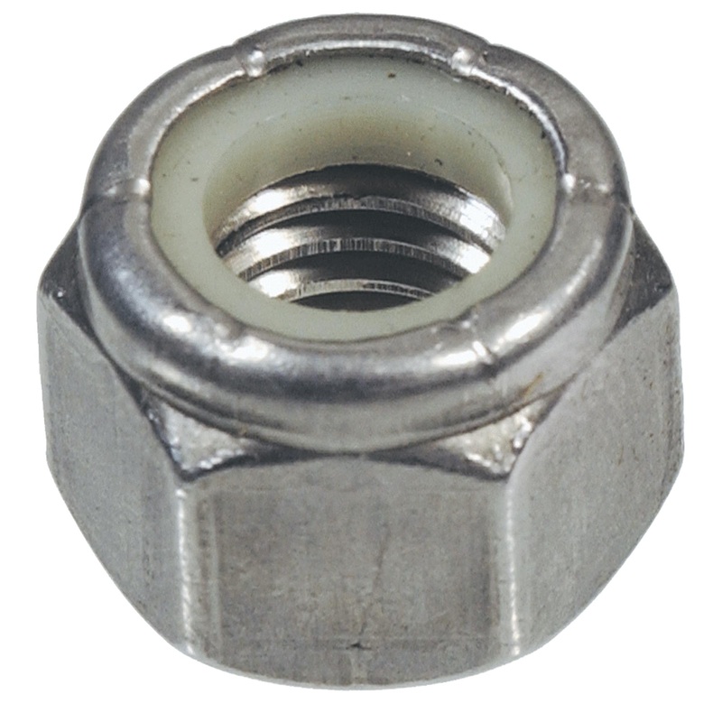 Hillman 18-8 Stainless Steel Nylon Insert USS Coarse Stop Nut 1/4 - 50 Pack