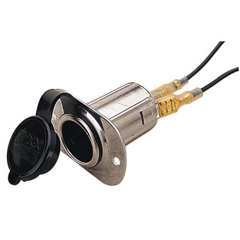 Sea Dog Power Socket w/Plate|12 Volt|Stainless Steel