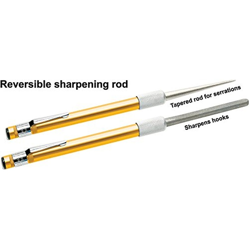 SmithS Dret Diamond Retractable Sharpening Rod - Outdoor Hunting Knife & Hook Sharpener - Fishing Hunting Filet Serrated Pocket Knives - Handhel