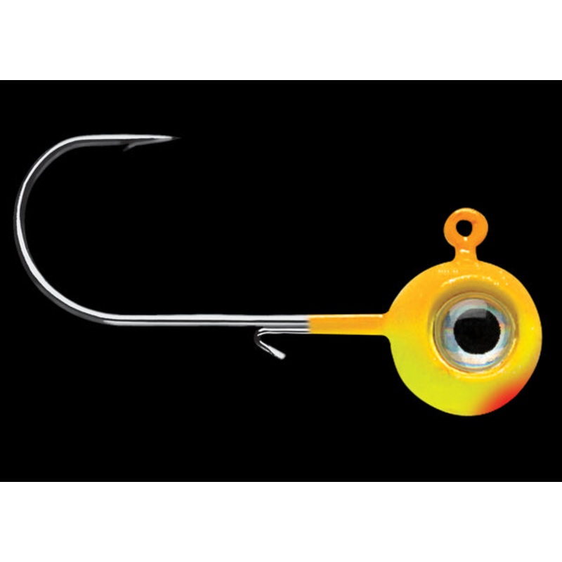 Vmc 1/4 Oz. Neon Moon Eye Jig - 4 Pack - Chartreuse/Orange