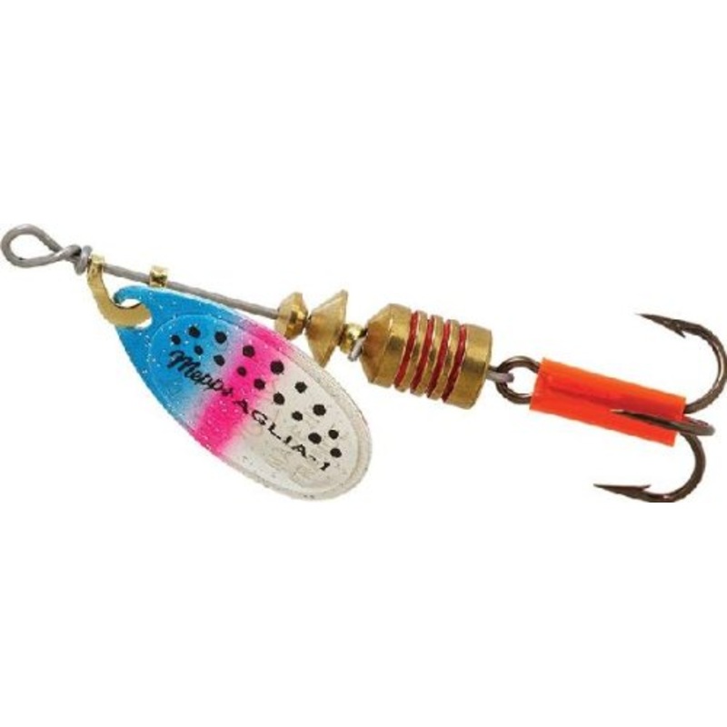 Mepps Aglia Plain Treble Inline Spinner 1/8-Ounce Rainbow Trout Multi-Colored