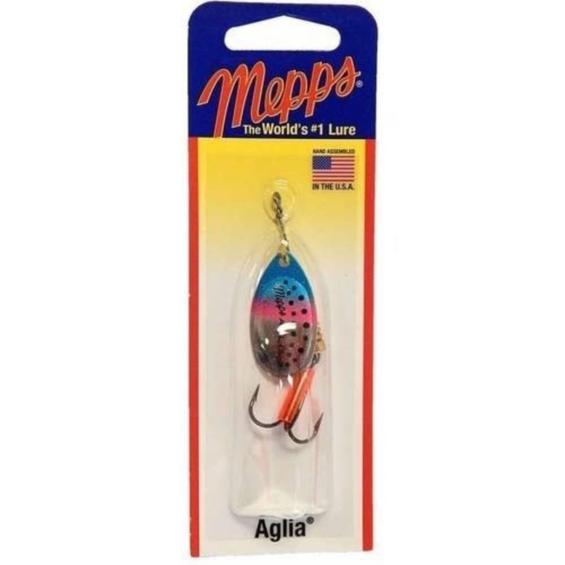 Mepps Aglia Plain Treble Spinner Size 3 Rainbow Trout 1/4 Oz - B3 Rbt