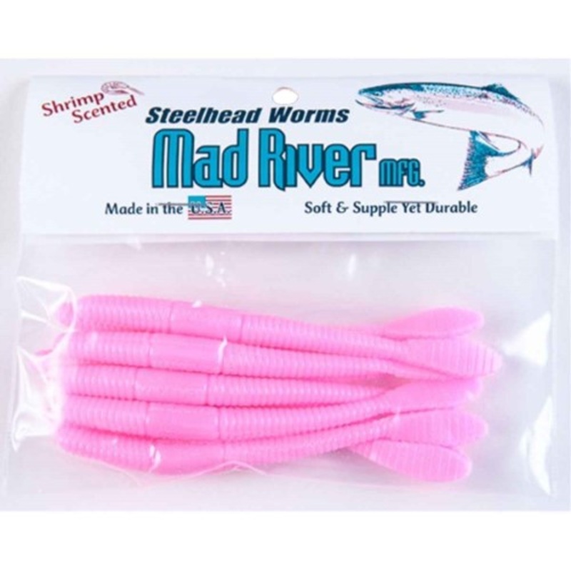 Mad River Steelhead Worms - 3 - Bubblegum
