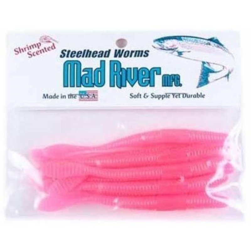 Mad River Steelhead Worms - 3 - Fluorescent Pink