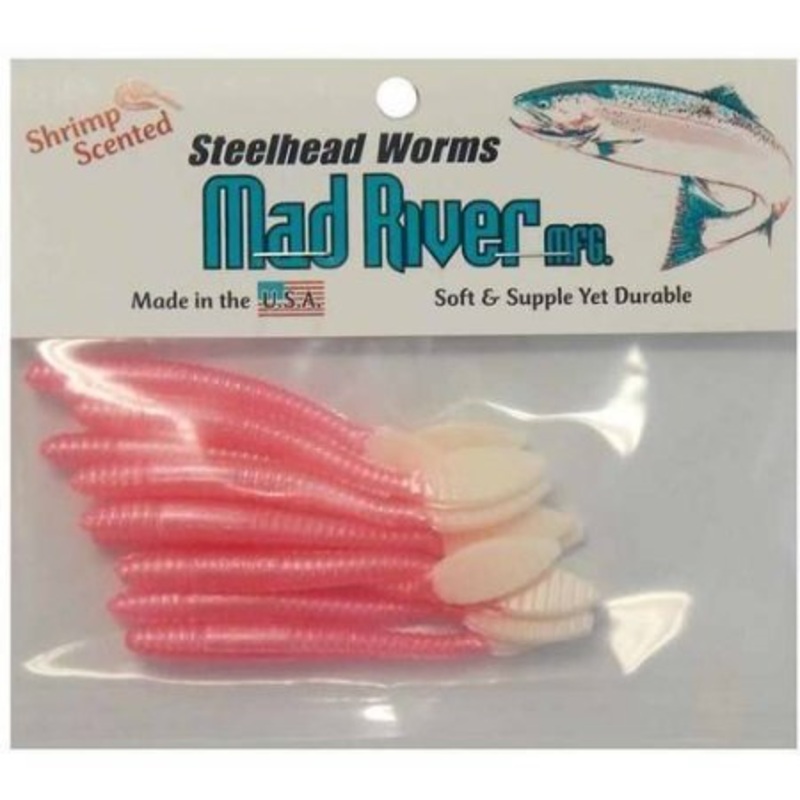 Mad River Steelhead Worms - 3 - Pink/Purple/Pearl Tail