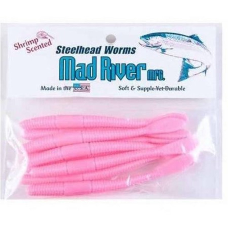 Mad River Steelhead Worms - 3 - Shrimp Pink