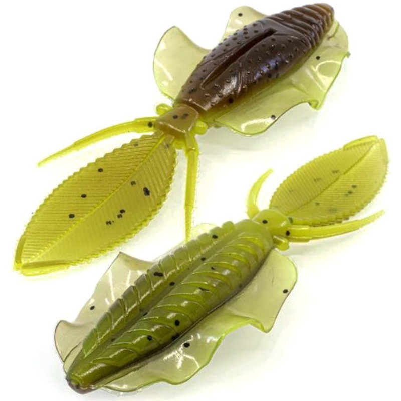 Flip Flop Green Pumpkin Chartreuse 425 Soft Plastic 6Pcs