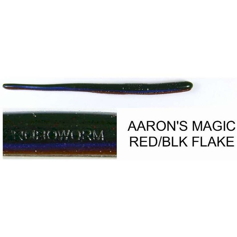 Roboworm Straight Tail - 6 in. - Aaron's Magic W/ Red & Black Flake - SR-829Y