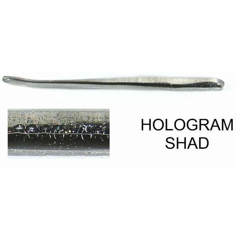 Roboworm Straight Tail - 6 in. - Hologram Shad - SR-M13H