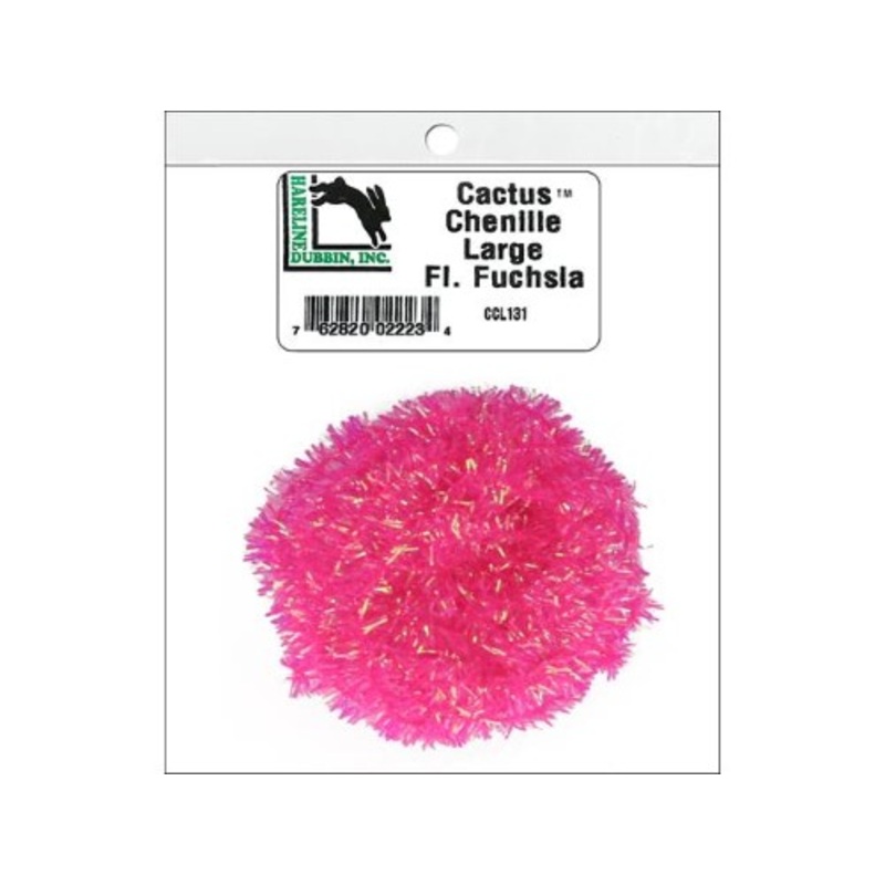Hareline Dubbin Cactus Chenille | Fluorescent Fuchsia; Large