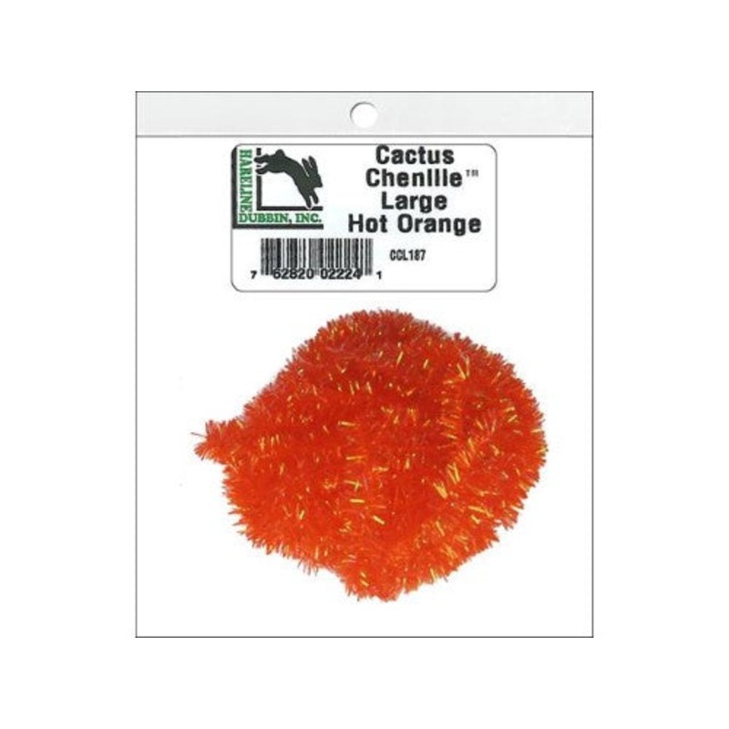 Hareline Dubbin Cactus Chenille | Hot Orange; Large