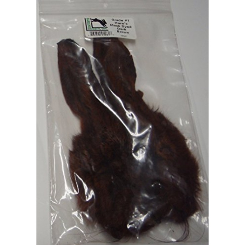 Hareline Grade 1 Hare's Mask Dyed Dark Brown