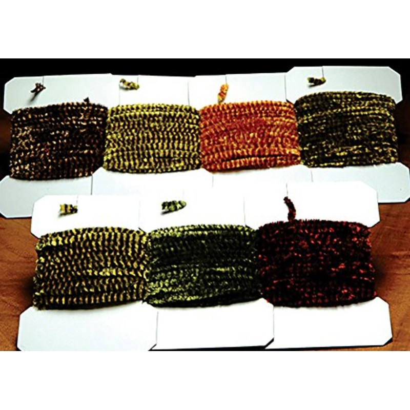 Hareline Variegated Chenille Medium - Black/Olive