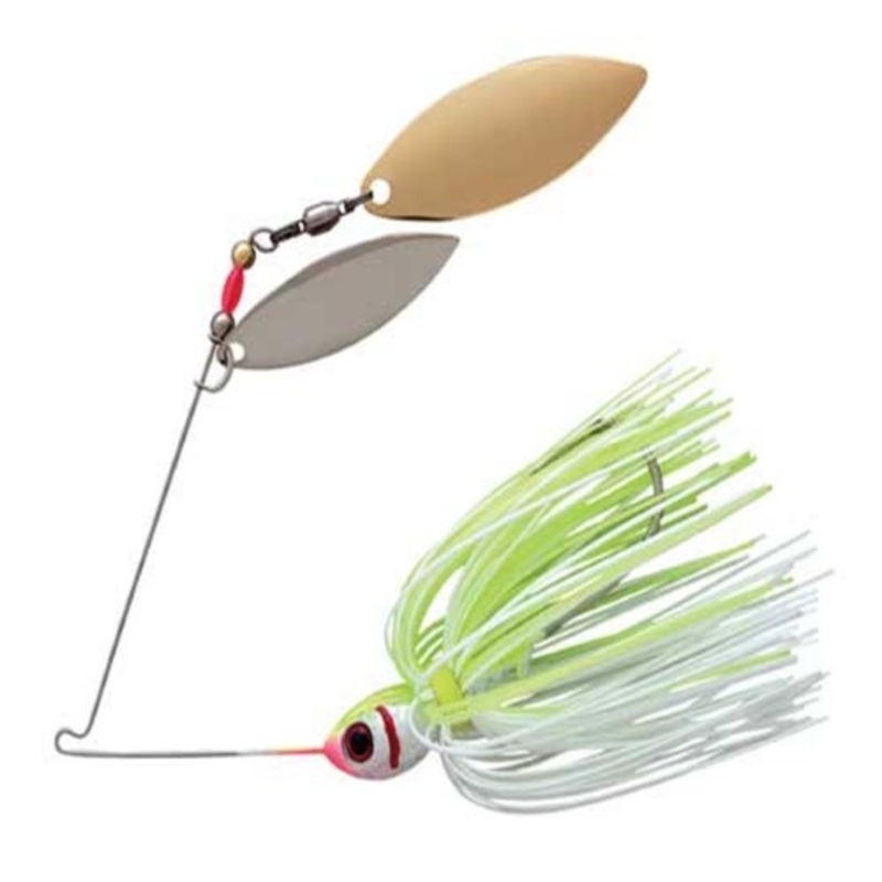 BYBW12-616 Booyah Double Willow Spinner Bait 0.5 Oz. - White-Chartreuse