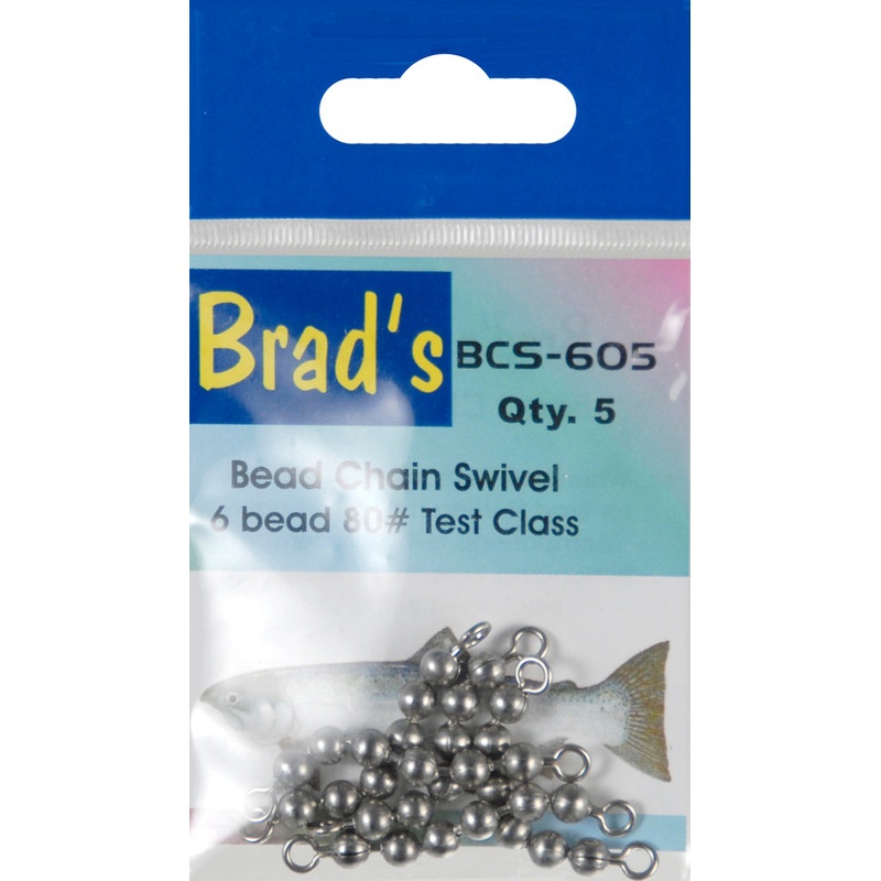 Brad's Fish Tales Freshwater Fishing Bead Chain Swivel 1/8 Beads 5-Pack ZZZ