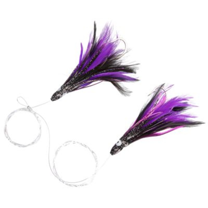 Tuna Mahi Feathers BlackPurple 45 45 16 Oz 100 Lbs