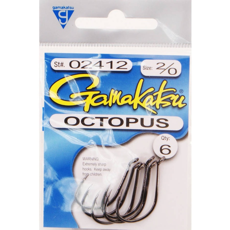 Gamakatsu Octopus Hook - Ns Black - 2/0 - 6pk