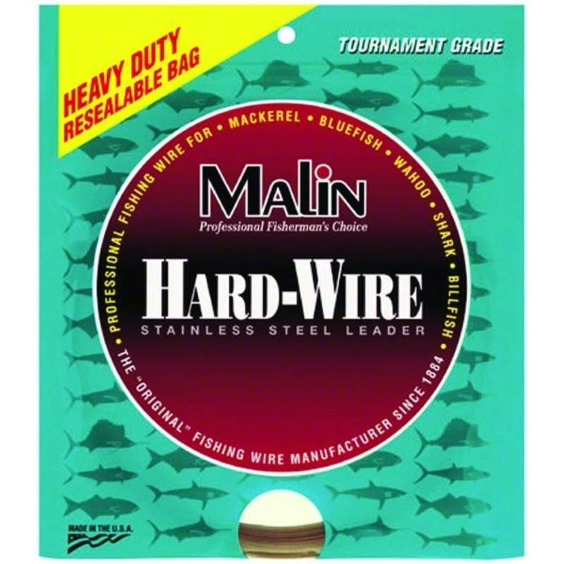 Malin L10-42 Hard-Wire Stainless Leader Wire 131lb Brite .024 Dia - L10-42