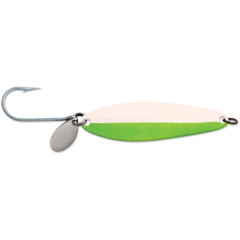 Luhr Jensen Coyote Spoon - Everglo/Flo Green Stripe - 3-3/4'