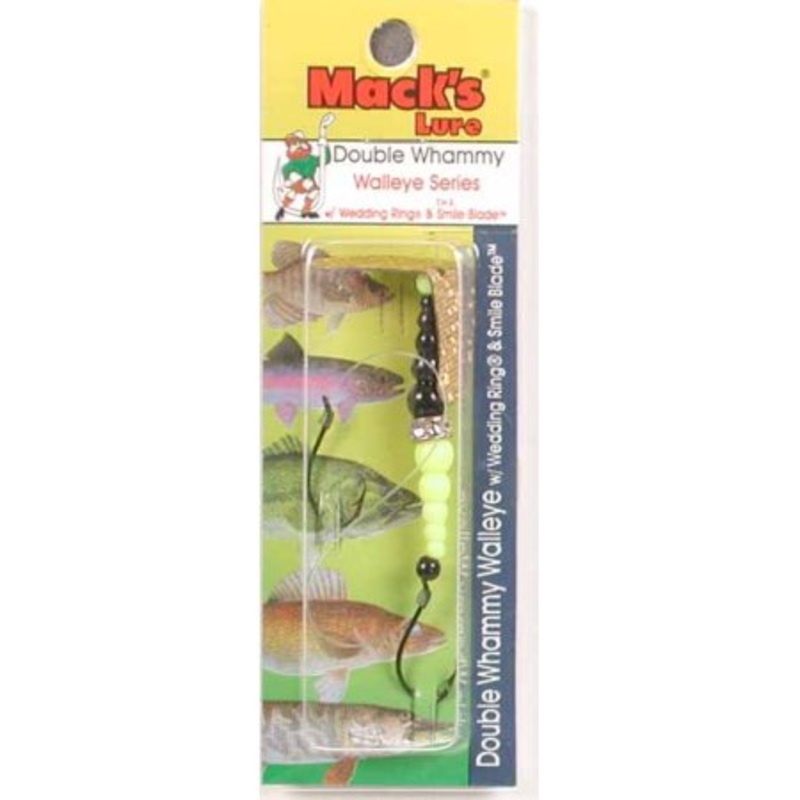 Mack's Lure Double Whammy Walleye Series Spinner Rig - 1.5 - Black/Gold