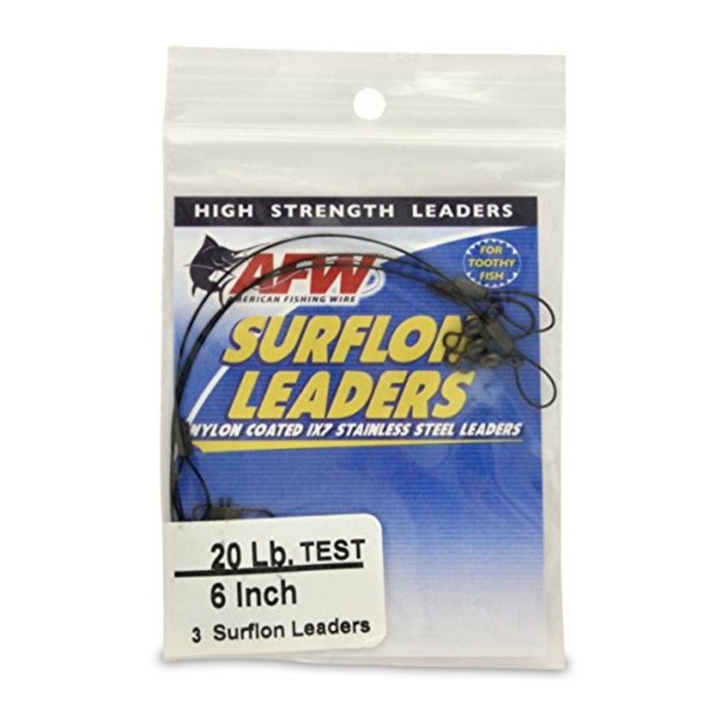 Surflon Leaders Nylon Coated 1X7 Stainless Sleeve Swivel Locksnap 20 Lb 9 Kg Test Black 9 in