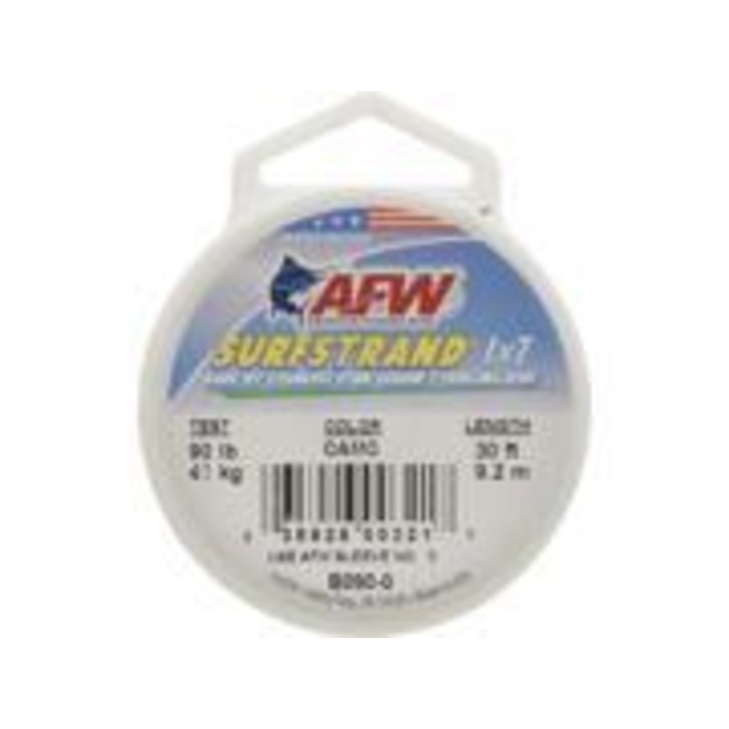 Surfstrand Bare 1X7 Stainless Steel Leader Wire 90Lb 41 Kg Test 024 in 061 Mm Dia Camo 30 Ft