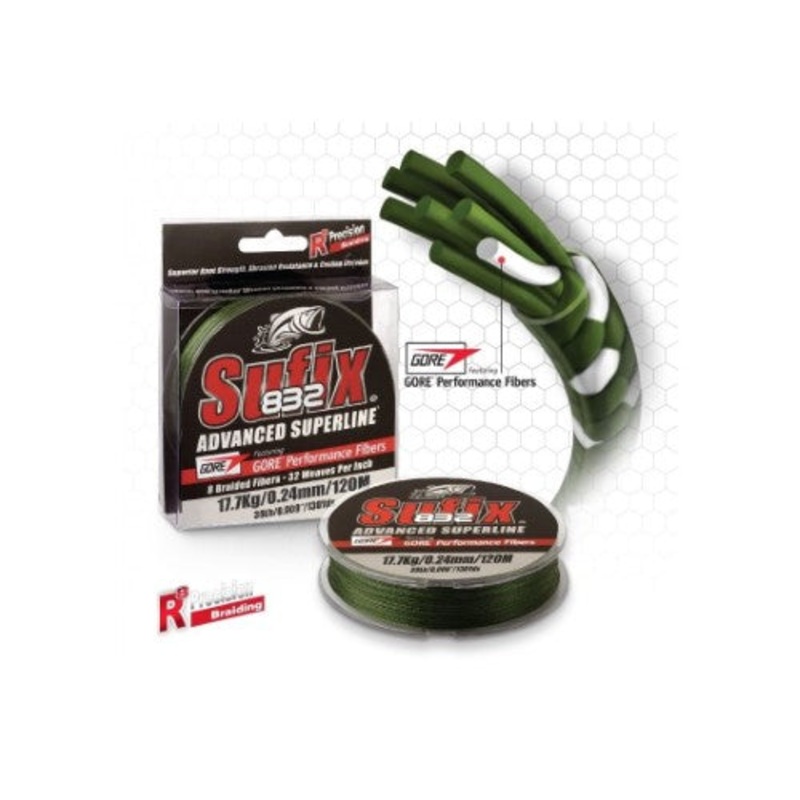 Sufix 832 Braid 30lb Line Low-Vis Green 3500 Yds 660-430G