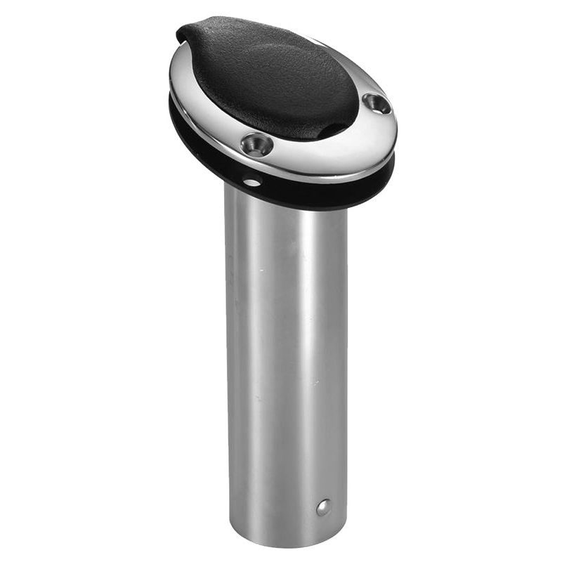 XXB Attwood 15 Degree Open End Rod Holder Flush Mount in Stainless Steel-Black