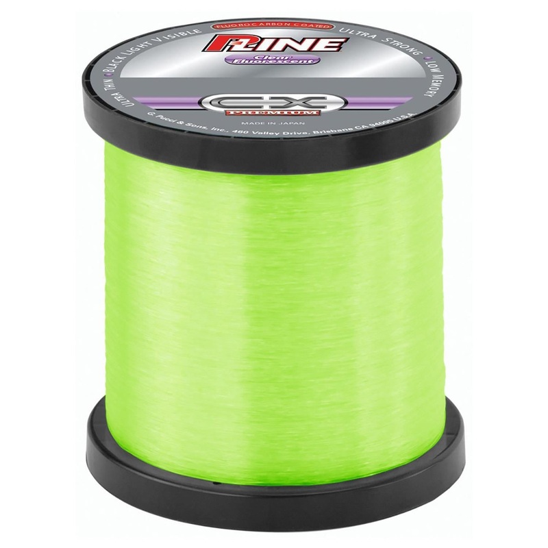P-Line CX Premium Fluorocarbon Coated Line | 6 Lb.; Hi-Vis Fluorescent Green; 3000 Yds.