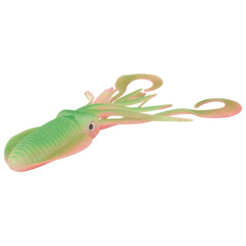 P-Line Twin Tail Squid - 9 - Green/Pink Glow Glitter
