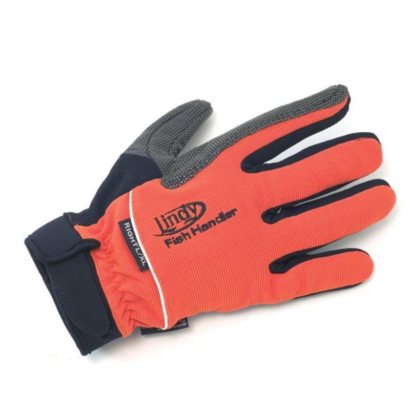 Lindy Fish Handling Glove|Large/Left Hand|Orange & Black