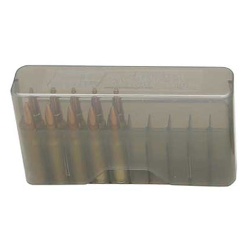 Mtm 20Rd Slip-Top Med Rifle Ammo Box Poly Clear Smoke
