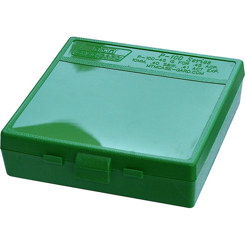 Mtm P-100 Flip-Top Pistol Ammo Box 1.22 Oal Green Poly