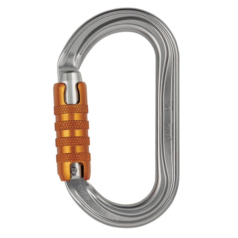 Petzl OK Oval Shape Carabiner|Gray|TRIACT-LOCK