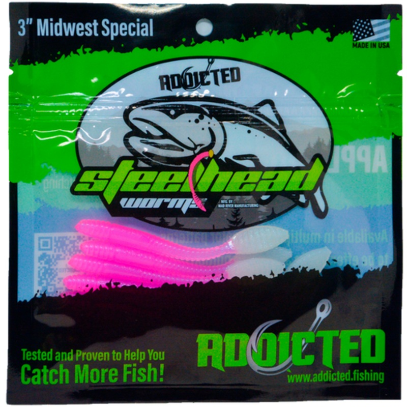 Addicted Fishing Chrome Candy Worms - 3 Midwest Special