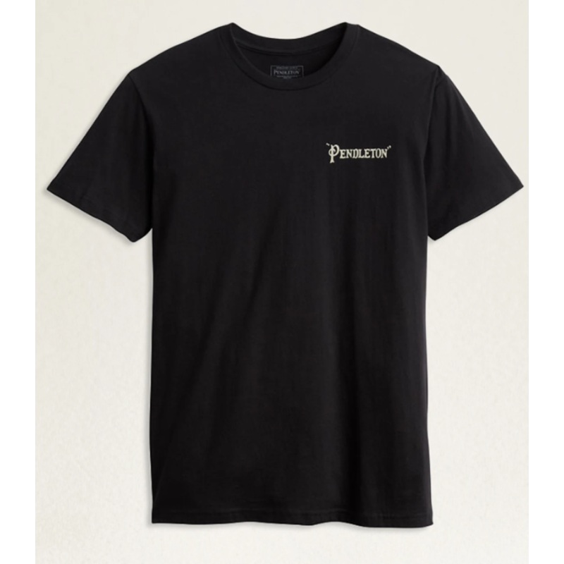 Pendleton Painted Logo Tee|Black/Blue|S