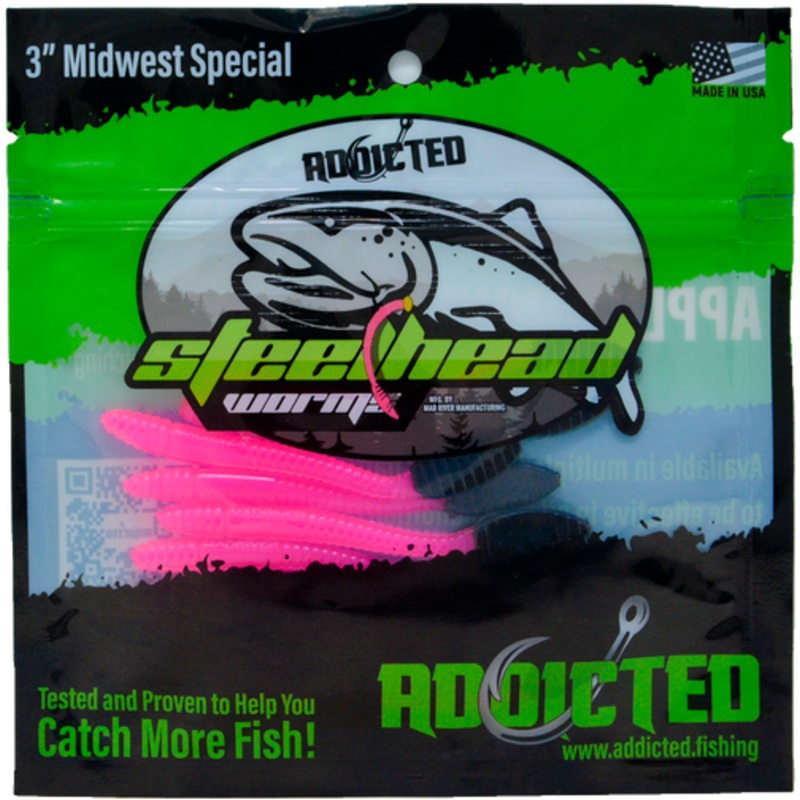 Addicted Fishing Brooks Worms - 3 Midwest Special