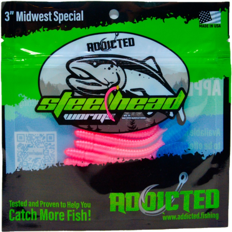 Addicted Fishing Miss America Worms - 3 Midwest Special