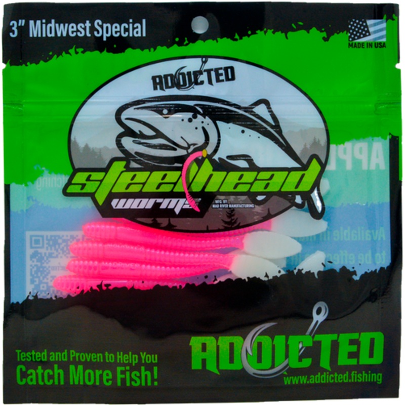 Addicted Fishing Redemption Worms - 3 Midwest Special